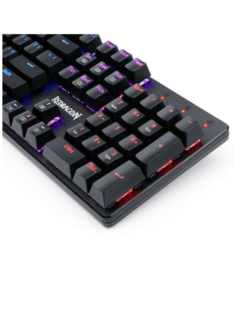K608 Elite Valheim Mechanical Gaming Keyboard (RGB Design), Tactile Brown Switch, 104 Keys, Rainbow LED Backlight, Wired Keyboard, Full Rollover Keyboard, US QWERTY Keyboard