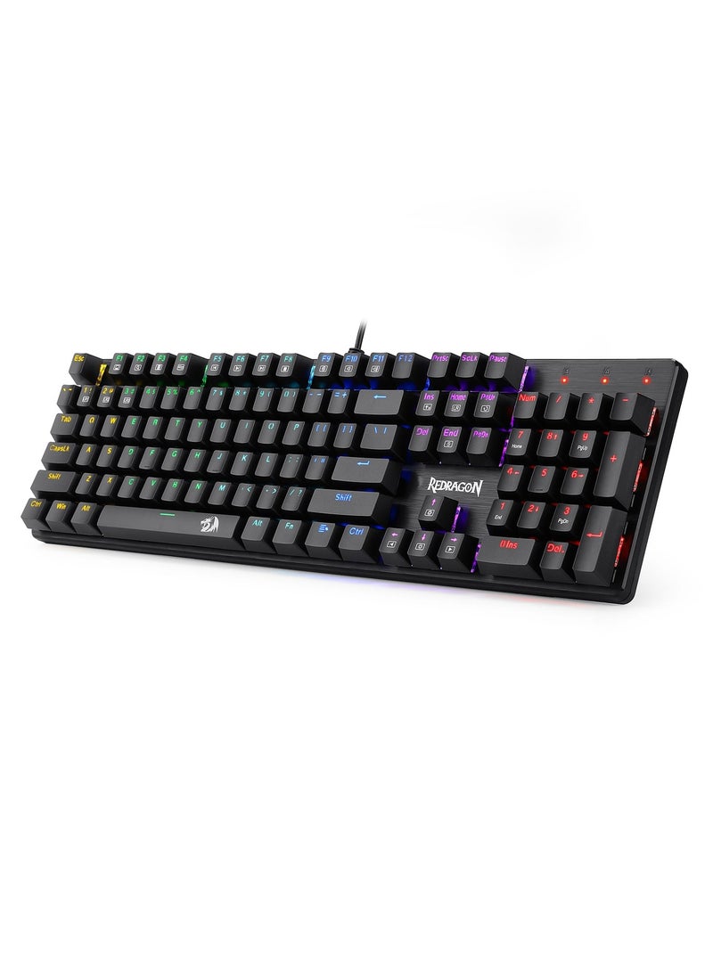 REDRAGON - K608 Elite Valheim Mechanical Gaming Keyboard (RGB Design), Tactile Red Switch, 104 Keys, Rainbow LED Backlight, Wired Keyboard, Full Rollover Keyboard, US QWERTY Keyboard - Image 1
