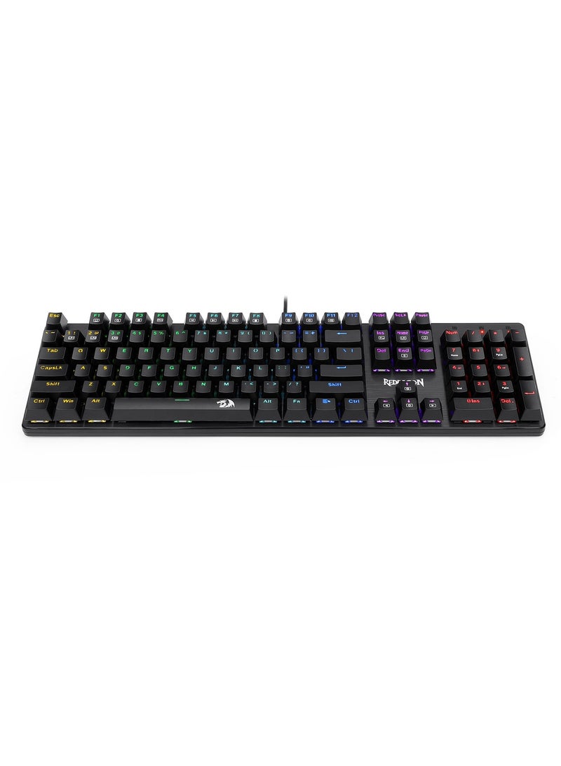 REDRAGON - K608 Elite Valheim Mechanical Gaming Keyboard (RGB Design), Tactile Red Switch, 104 Keys, Rainbow LED Backlight, Wired Keyboard, Full Rollover Keyboard, US QWERTY Keyboard - Image 1