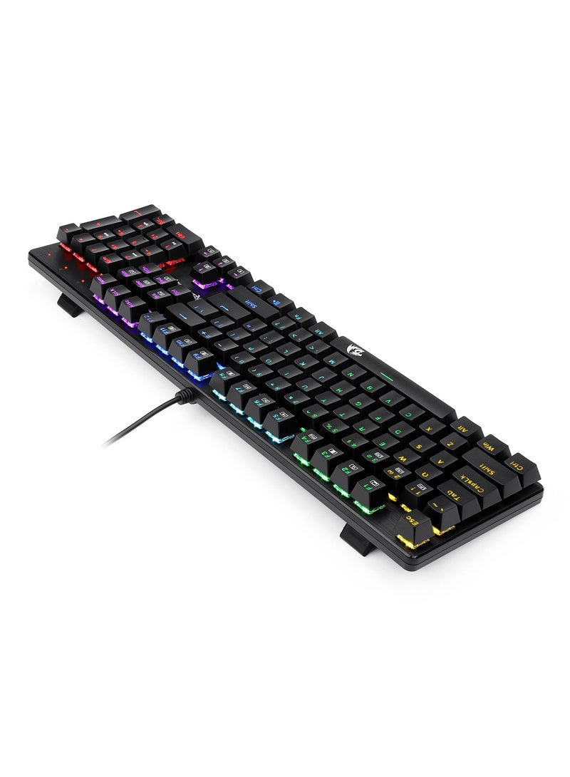 REDRAGON - K608 Elite Valheim Mechanical Gaming Keyboard (RGB Design), Tactile Red Switch, 104 Keys, Rainbow LED Backlight, Wired Keyboard, Full Rollover Keyboard, US QWERTY Keyboard - Image 1