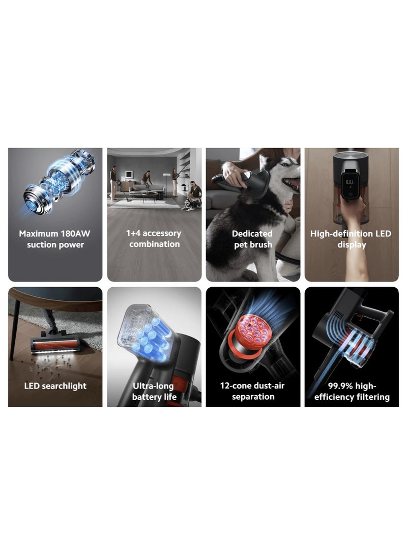 شاومي - Vacuum Cleaner G20 Max | 180AW Powerful Suction | 25,000Pa | 4+1 Accessory Combination | 600ml Extra-Large Dust Compartment | 5-Stage Precise Filtration System 520 W D206 Grey - Image 1
