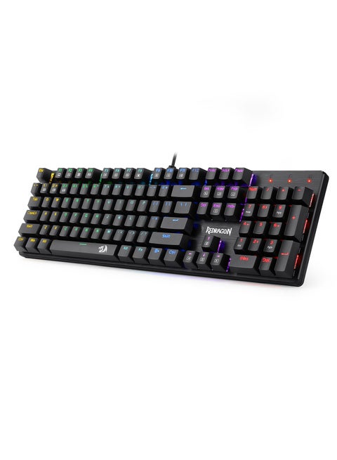 K608 Elite Valheim Mechanical Gaming Keyboard (RGB Design), Tactile Black Switch, 104 Keys, Rainbow LED Backlight, Wired Keyboard, Full Rollover Keyboard, US QWERTY Keyboard