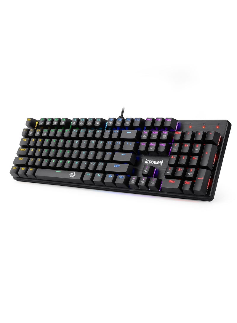 REDRAGON - K608 Elite Valheim Mechanical Gaming Keyboard (RGB Design), Tactile Black Switch, 104 Keys, Rainbow LED Backlight, Wired Keyboard, Full Rollover Keyboard, US QWERTY Keyboard - Image 1