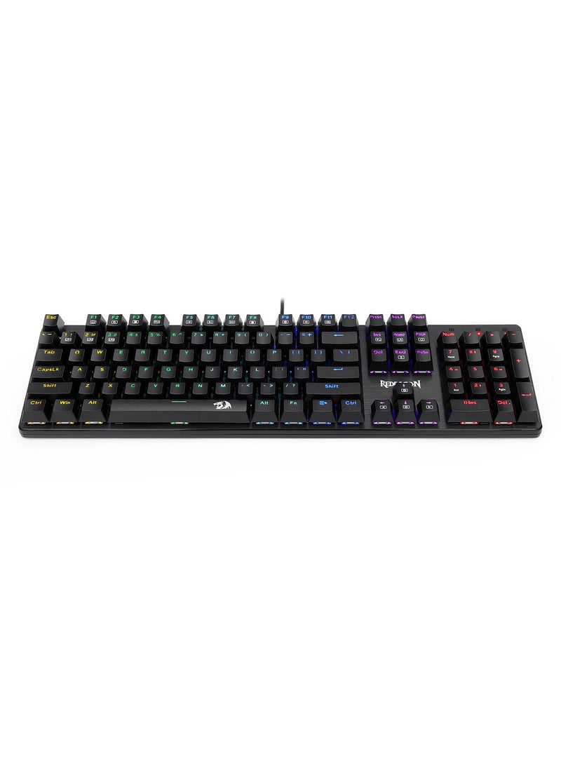 REDRAGON - K608 Elite Valheim Mechanical Gaming Keyboard (RGB Design), Tactile Black Switch, 104 Keys, Rainbow LED Backlight, Wired Keyboard, Full Rollover Keyboard, US QWERTY Keyboard - Image 1