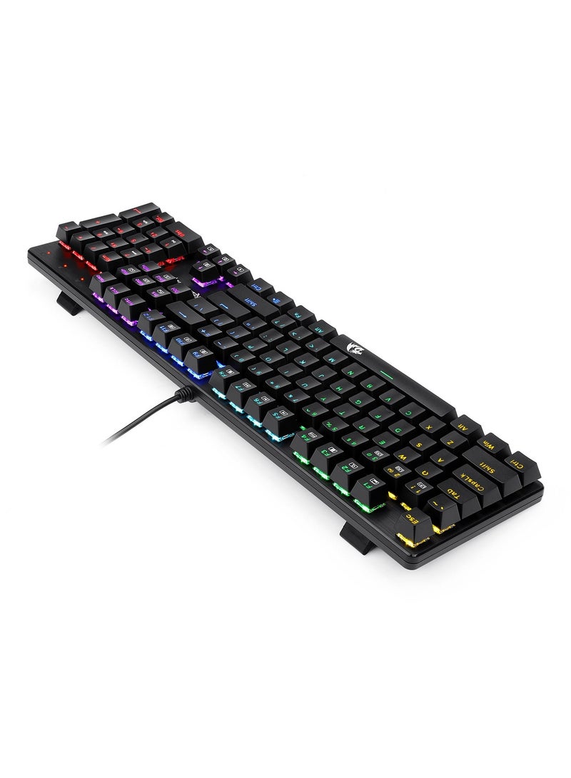 REDRAGON - K608 Elite Valheim Mechanical Gaming Keyboard (RGB Design), Tactile Black Switch, 104 Keys, Rainbow LED Backlight, Wired Keyboard, Full Rollover Keyboard, US QWERTY Keyboard - Image 1