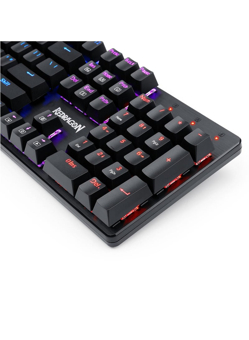 REDRAGON - K608 Elite Valheim Mechanical Gaming Keyboard (RGB Design), Tactile Black Switch, 104 Keys, Rainbow LED Backlight, Wired Keyboard, Full Rollover Keyboard, US QWERTY Keyboard - Image 1