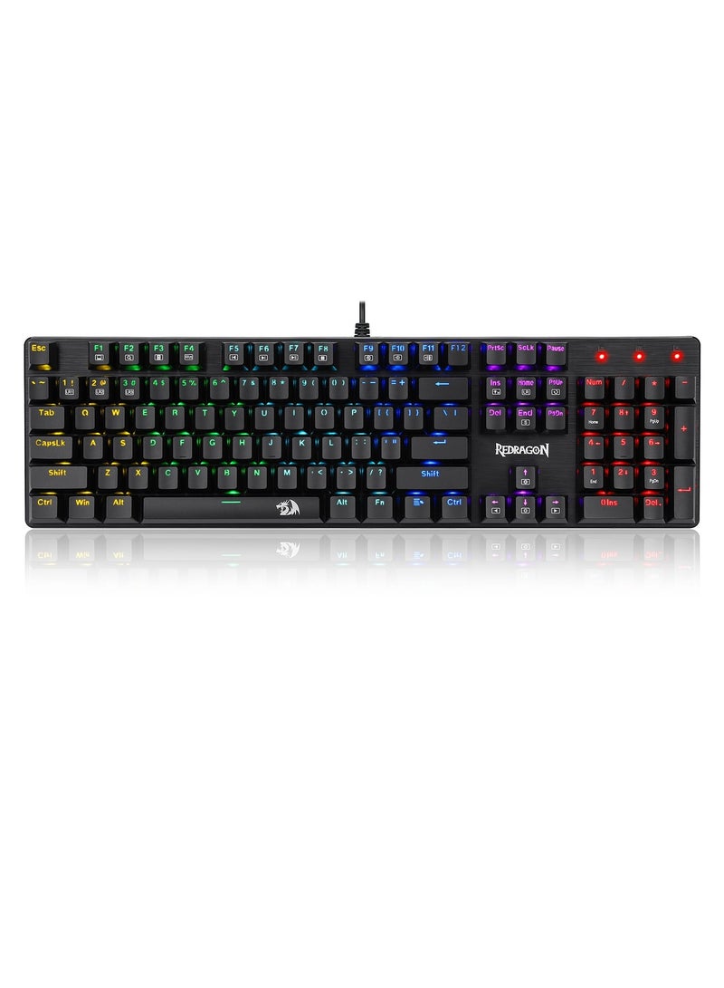 REDRAGON - K608 Elite Valheim Mechanical Gaming Keyboard (RGB Design), Tactile Black Switch, 104 Keys, Rainbow LED Backlight, Wired Keyboard, Full Rollover Keyboard, US QWERTY Keyboard - Image 1