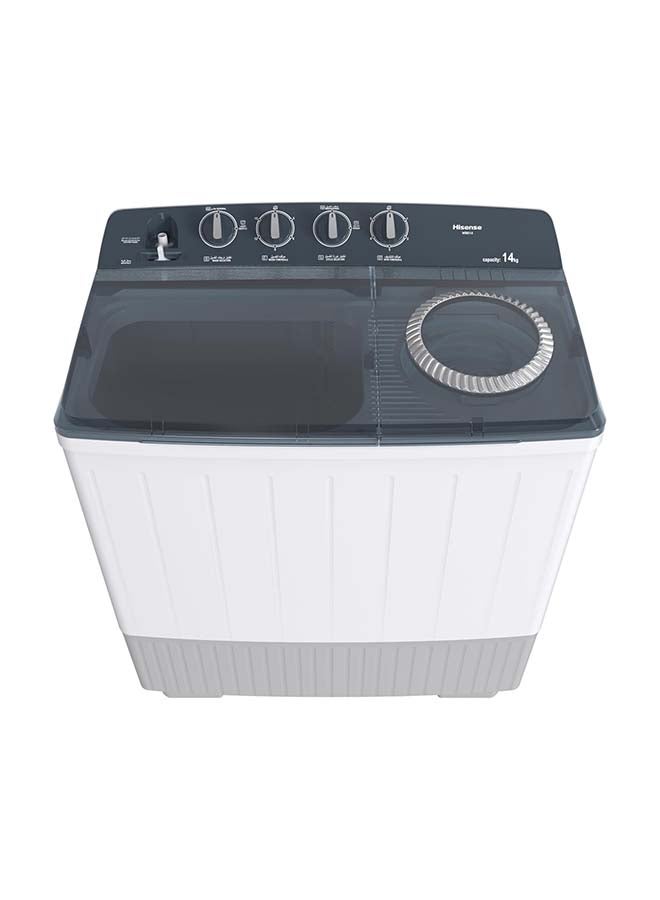 هايسنس Twin Tub Semi Auto 14 Kg Washing Machine, Easy to Move, Noiseless, High Quality WSG14 White  - Image 2