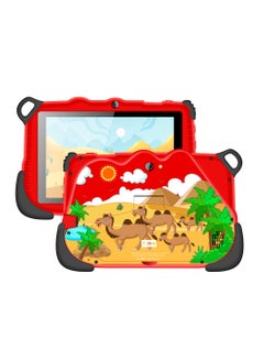 C idea 7-Inch Smart Tablet for Kids Wi-Fi Bluetooth GPS 6GB RAM and 128GB ROM Android 12 Edge Proof Children Education Tab with Built-in Foldable Stand Dual Camera Game Tab (Red)  - Image 1
