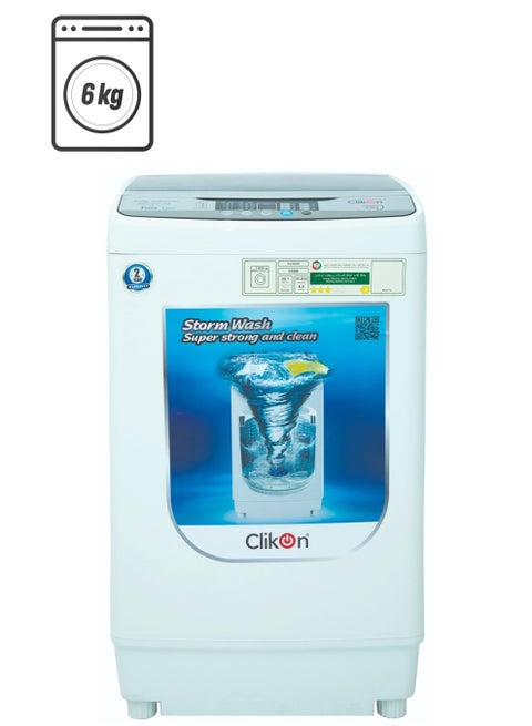 Top load Automatic Washing Machine With 8 Washing Programs, 6 Kg Capacity 400 W CK602 White