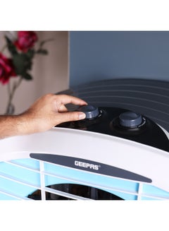 GEEPAS Premium Desert Air Cooler Comes With 100L Large Tank Capacity, 4-Way Air Deflection, Auto Swing, Low Noise Operation / Inverter Compatible, 3 Side Honeycomb Pads, 3 Speed Setting/ Inverter Compatible, Water Level Indicator, Rust Free Body 100 L GAC1519H1 White  - Image 3