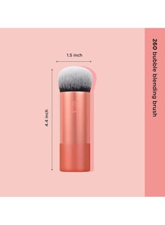 REAL TECHNIQUES Bubble Blending Makeup Brush Multipurpose Face Brush for Liquid, Cream, & Powder Products, Unique Bubble Brush Head, Synthetic Bristles, Vegan & Cruelty Free 1 Count Orange  - Image 5