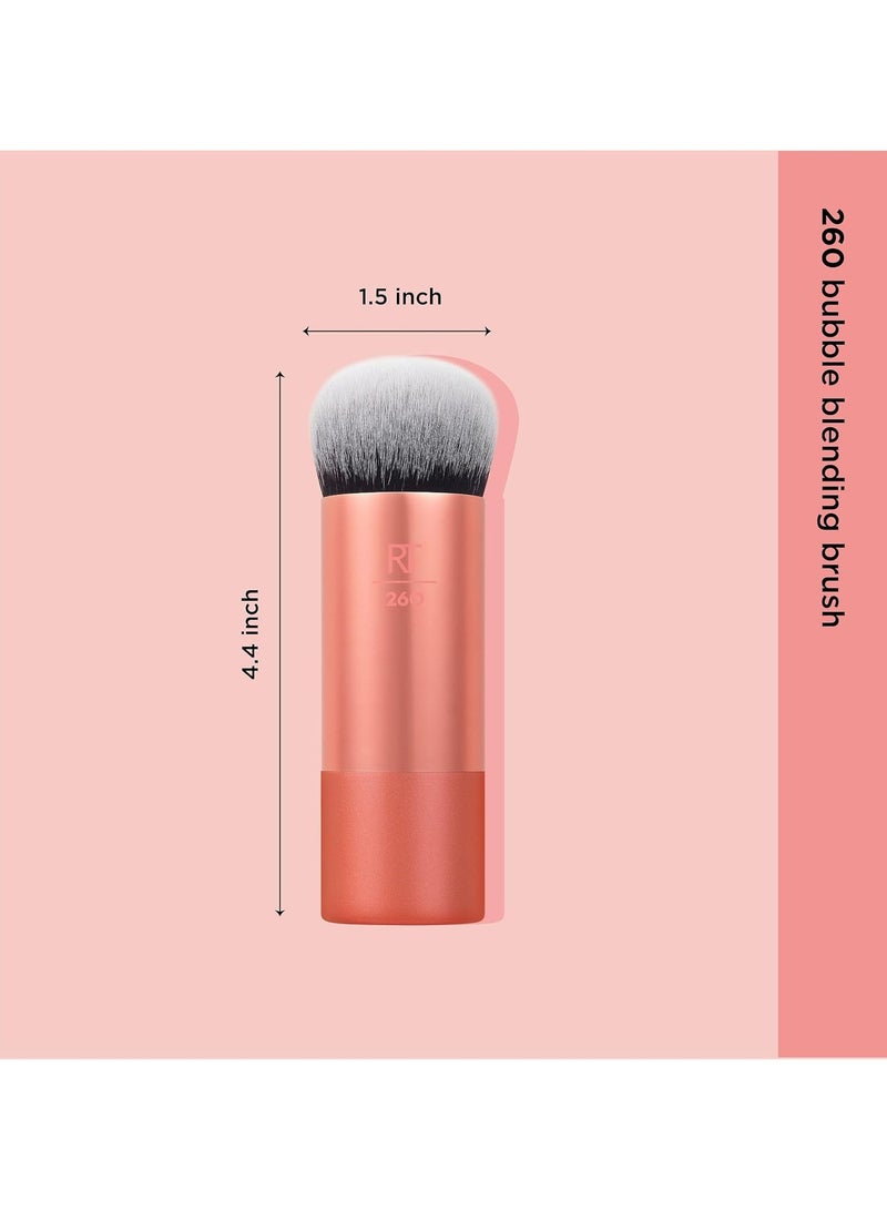 REAL TECHNIQUES Bubble Blending Makeup Brush Multipurpose Face Brush for Liquid, Cream, & Powder Products, Unique Bubble Brush Head, Synthetic Bristles, Vegan & Cruelty Free 1 Count Orange - Image 5
