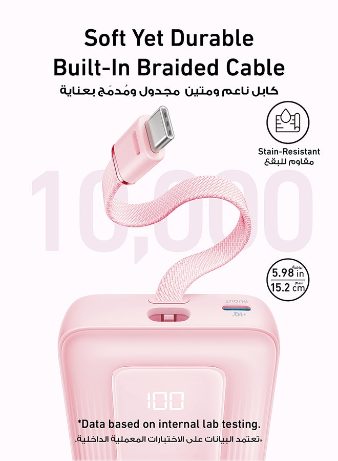 20000 mAh 20000 mAh Zolo Power Bank, 20,000mAh 30W High-Speed Portable Charger with Built-In USB-C Cable, 1 USB-C, 1 USB-A, Battery Pack For iPhone 16/16 Plus/16 Pro/16 Pro Max/15/14/13 Series, Galaxy, and More WHITE