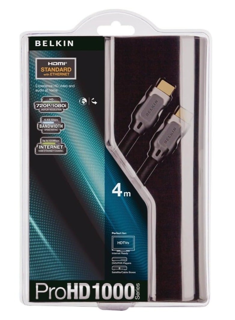 belkin ProHD 1000 High-Speed HDMI Cable With Ethernet Black/Grey  - Image 1