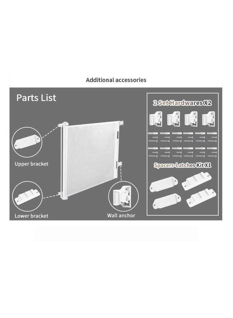 Kidle Stairway Automatic Retractable Gate Fences Children's Fences Pet Fences Protective Fences Baby Safety Gates Protective Gates - Image 4