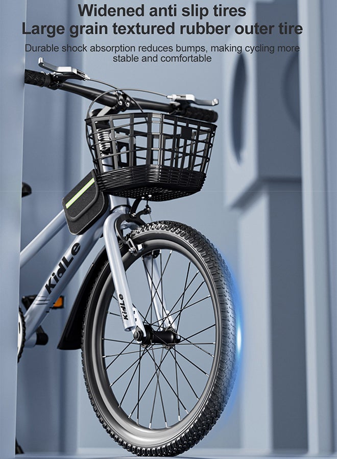 Kidle - 24 Inches Children's And Youth Bicycle High Carbon Steel Road Bicycle Kids Bike Suitable For Height 125-160cm Girls And Boys With Basket Adjustable Seat Rear Thickened Seat Frame Wear-Resistant Tires Front And Rear Sensitive Brakes Safe And Stable 24 Inches - Image 1