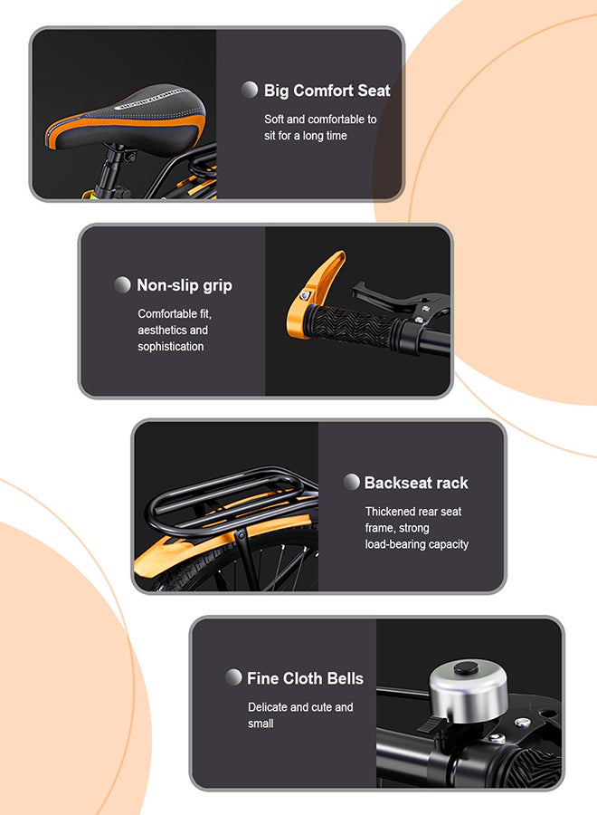 كيدل دراجة أطفال وشباب قابلة للطي 18-22 بوصة من الصلب الكربوني العالي دراجة طريق للأطفال مناسبة للطول 120-168 سم للبنات والأولاد مع سلة مقعد قابل للتعديل إطار مقعد سميك إطارات مقاومة للاهتراء فرامل حساسة أمامية وخلفية آمنة ومستقرة - Image 2