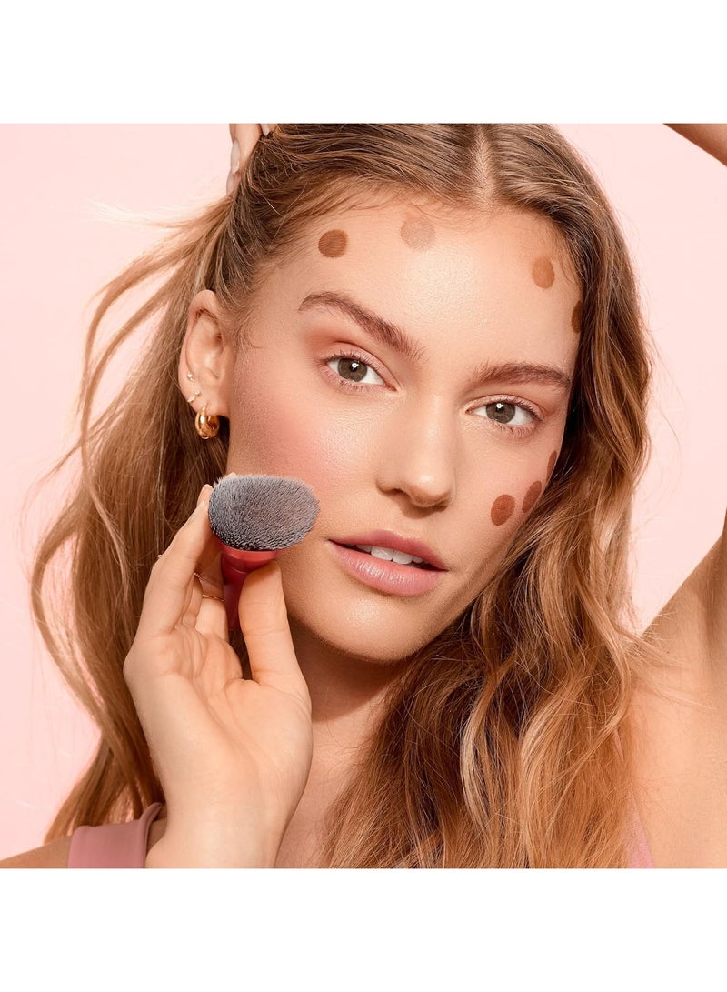 REAL TECHNIQUES Sculpt Contour Makeup Brush, For Liquid & Cream Contour & Bronzer, Flat Top & Oval Head For Blending & Buffing, Dense, Synthetic Bristles, Vegan and Cruelty Free Orange - Image 5