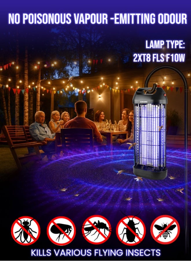 سوناشي Insect Killer with Ultra UV-A Tube and Anti-Touch Metal Grid | High Coverage of 80m2 | Easy to Use, Install, and Safe Operation | Removable Tray for Easy Cleaning | Effective and Durable 20 W SIK-820 Black - Image 3