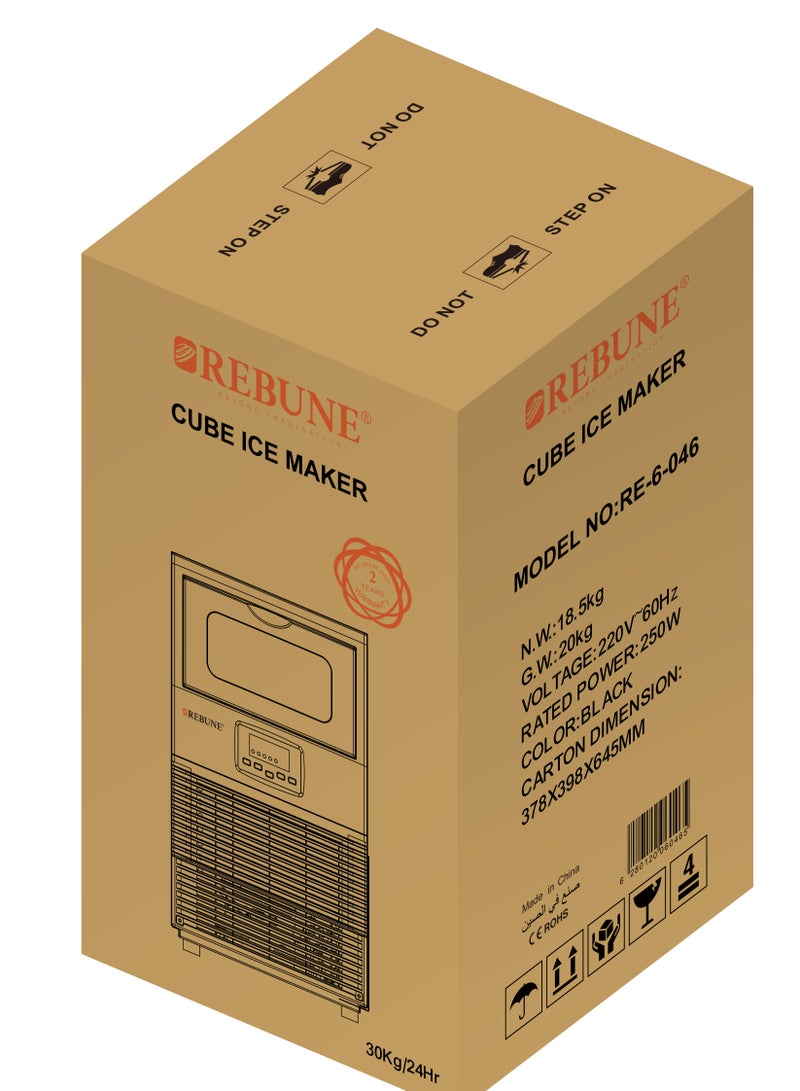 ريبون صانعة ثلج بقدرة إنتاج يومية 32 كجم ، 30 L 250 W RE-6-046  - Image 5