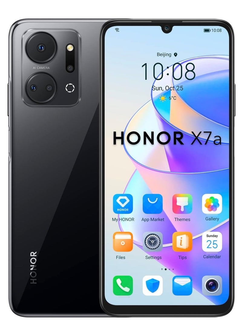 هونور X7a ثنائي الشريحة أسود منتصف الليل 6 جيجابايت رام 128 جيجابايت 4G LTE - النسخة الدولية - Image 1