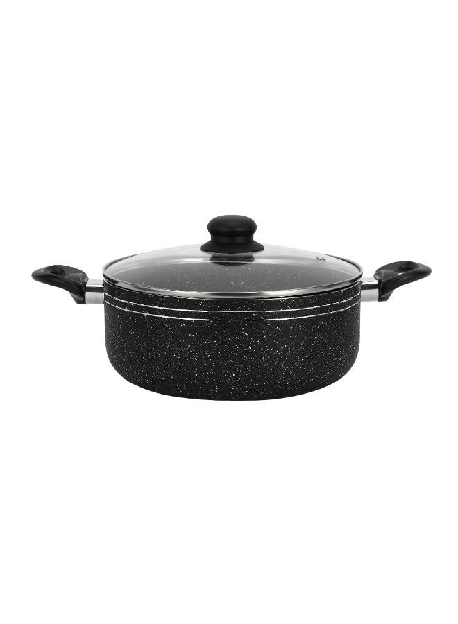 Royalford 9-piece Marble Coated and Press Aluminum Body Ritz Plus Cookware Set  Dot Induction Base, Bakelite Handles and Lid/ Includes Casseroles, Saucepan, Bamboo Kitchen Tools and Fry Pan/ Black Black - Image 4