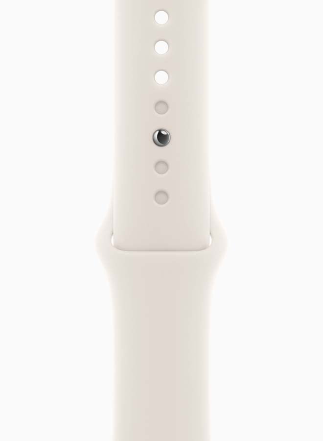 Apple - Apple watch Series 10 46mm rose gold aluminium case with starlight band Starlight - Image 1