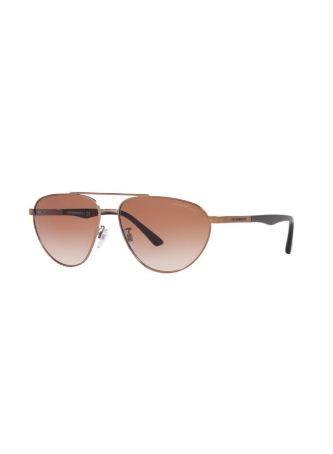 امبوريو ارماني - Men's Rectangular Shape Metal Sunglasses 2094 - Lens Size: 60 Mm - Matte Gunmetal - Image 1