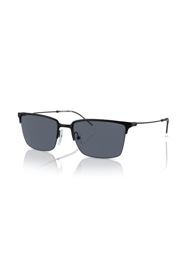 امبوريو ارماني - Men's Square Shape Metal Sunglasses 2140 - Lens Size: 57 Mm - Matte Pale Gold - Image 1