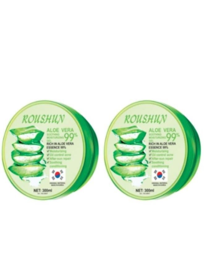 روشن قطعتان من جل الترطيب والتلطيف الشفاف مع الألوة فيرا، 2 × - Image 1