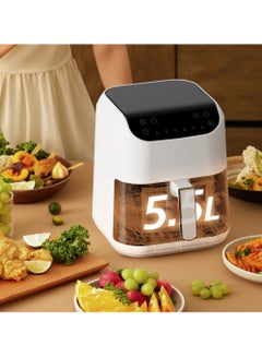 Digital Air Fryer, LED Display & Touch Control,  Oil-Free Fryer, 6 Preset Programs with  Dynamic NTC Temperature control & Time Set,Delay Start Function & Easy to Clean 5.5 L 1400 W DEM-KZ130W White - pnsku/N70125067V/45/_/1730095577/4cb4a01b-1119-4cc6-a409-caf9734ade26