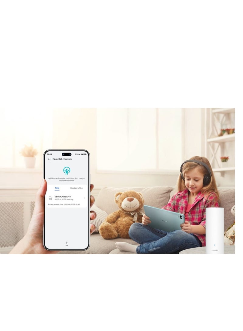 WiFi Mesh 3  Whole Home Mesh System Wi-Fi 6 Plus, One-Touch Connection, Viewed Wi-Fi Diagnosis, 200 m2 WiFi Coverage, Parental Control, 6 Gigabit Ethernet Ports White - view 4