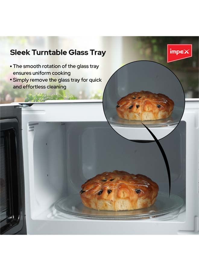 إمبكس فرن ميكروويف رقمي سعة 20 لتر، 700 واط، 10 مستويات طاقة ميكروويف ووظيفة المؤقت، وظيفة إذابة الثلج، صينية زجاجية دوارة، قفل أمان للأطفال، مؤشر انتهاء الطهي - Image 5