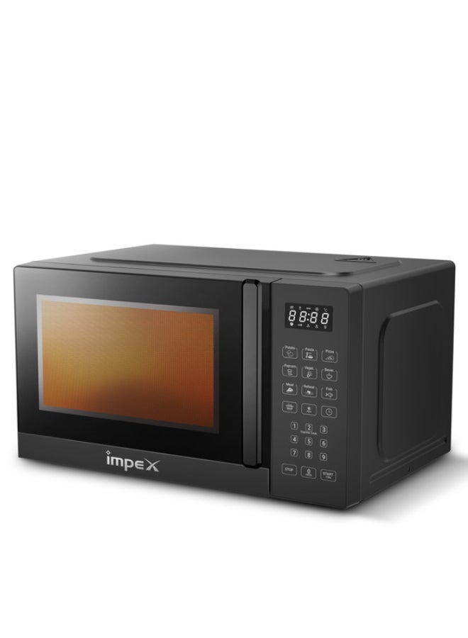 Impex 20L Digital Microwave Oven (MO 8101ADB) | 700W Power | 8 Preset Menus | 10 Power Levels | Child Safety Lock | Defrost Function | 99-Min Timer | Push Button Door | 255mm Glass Turntable | 2-Year Warranty | Compact & Efficient Kitchen Appliance 20 L 700 W MO 8101ADB Black 20 L 700 W MO 8101ADB Black - Image 2