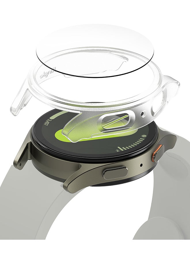 Ringke Slim And Glass Compatible With Samsung Galaxy Watch 7 44mm Case, Hard PC Frame Protection Cover +HD Clear Tempered Glass Screen Protector- Alpine Clear - Image 1