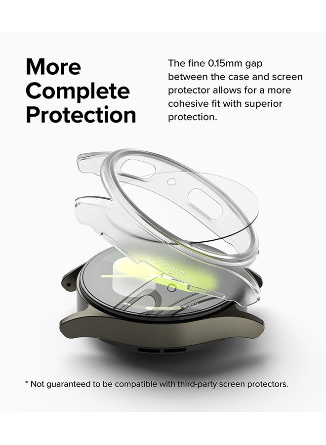 Ringke Slim And Glass Compatible With Samsung Galaxy Watch 7 44mm Case, Hard PC Frame Protection Cover +HD Clear Tempered Glass Screen Protector- Alpine Clear - Image 3
