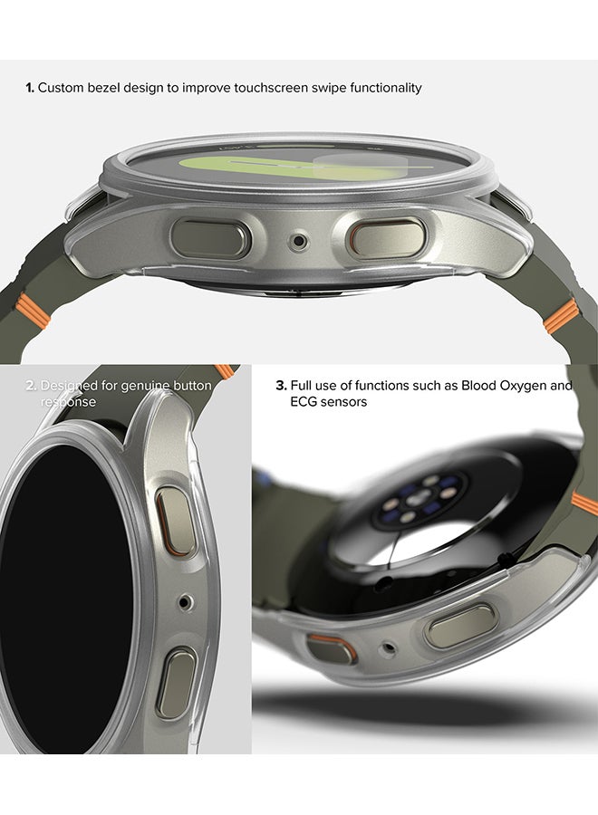 Ringke Slim And Glass Compatible With Samsung Galaxy Watch 7 44mm Case, Hard PC Frame Protection Cover +HD Clear Tempered Glass Screen Protector- Alpine Clear - Image 5