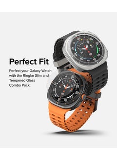 Ringke Slim And Glass Combo For Samsung Galaxy Watch Ultra 47mm Case, Hard PC Frame Protection Cover HD Clear Tempered Glass Screen Protector - Alpine Clear  - Image 3