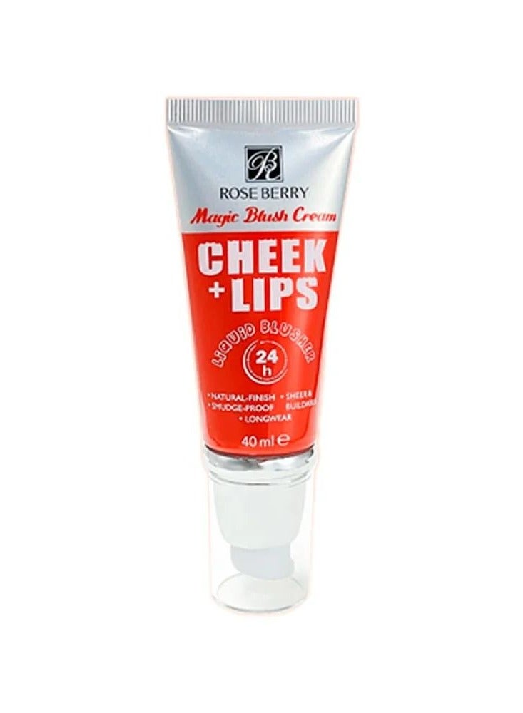 ROSE BERRY - Cheek + Lips  Waterproof Cream Blush Smooth Red - Image 1