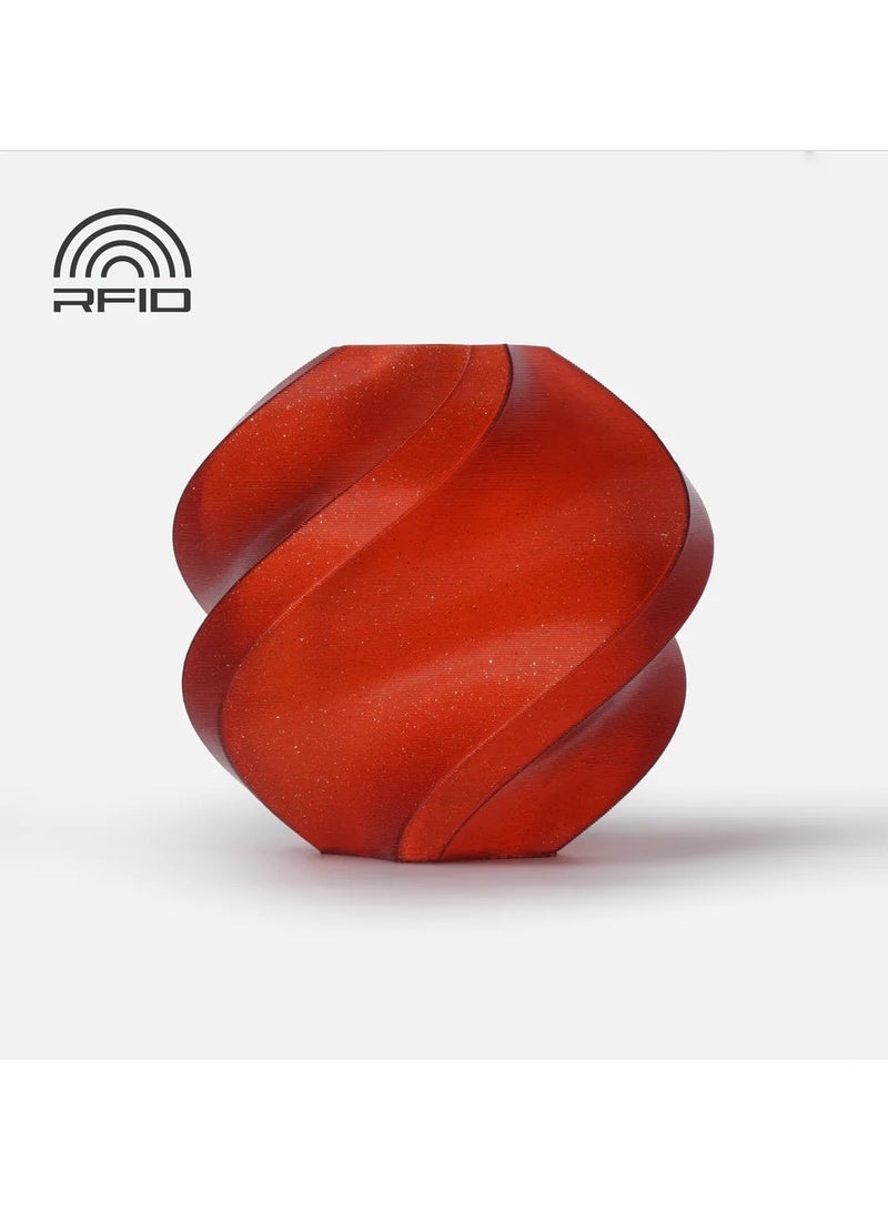 بامبو لاب PLA Sparkle (with spool) 1.75mm, 1KG Crimson Red - Image 1