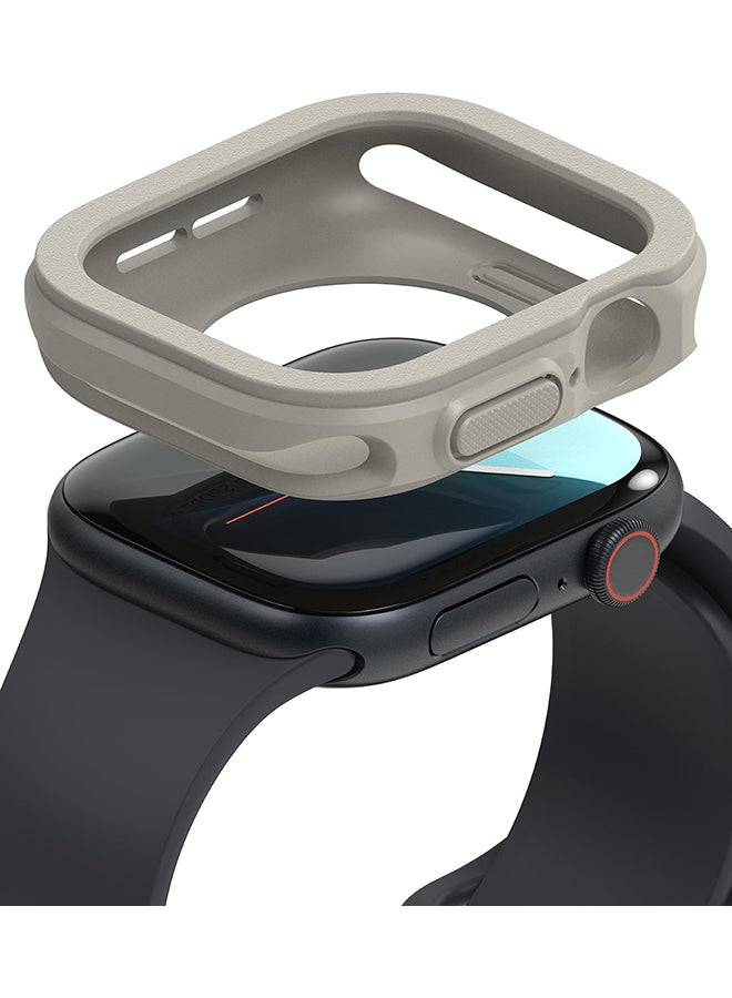 رينجك Air Sports For Apple Watch 10 42mm Case Thin Soft Flexible Rugged TPU Raised Bezel Frame Shockproof Protective Button Cover - Warm Gray - Image 1