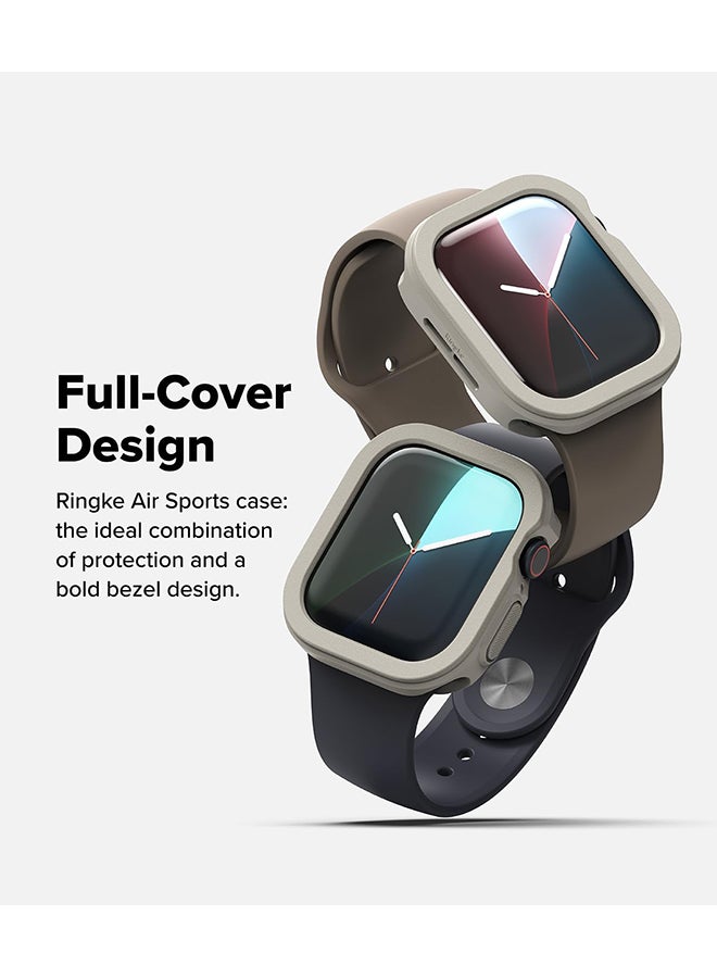 رينجك Air Sports For Apple Watch 10 42mm Case Thin Soft Flexible Rugged TPU Raised Bezel Frame Shockproof Protective Button Cover - Warm Gray - Image 5