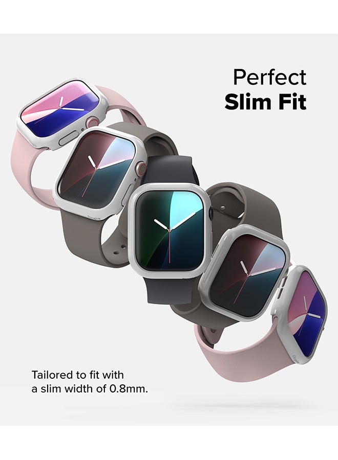 رينجك حافظة رفيعة لساعات آبل 10 46 مم، إطار حواف فقط غلاف رقيق من البولي كربونات - شفاف + رمادي داكن - Image 3
