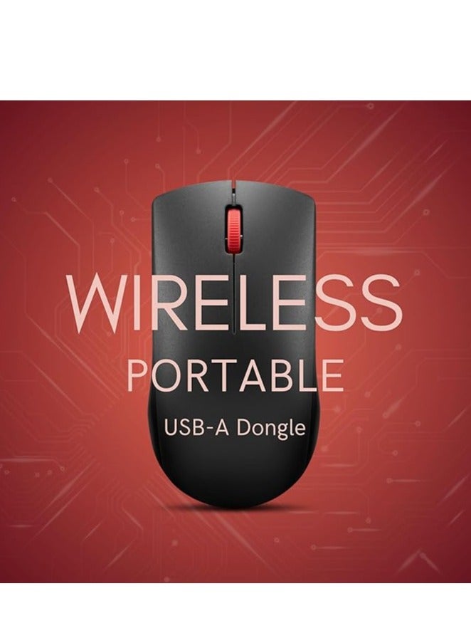 Lenovo - Lenovo 150 Wireless Compact Mouse, 1K DPI Optical sensor, 2.4GHz Wireless NanoUSB, 10m range, 3button(left,right,scroll) upto 3M left/right clicks, 10month battery, Ambidextrous, Ergonomic, GY51L52638 Black - Image 1