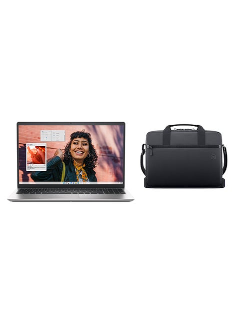 2024 Inspiron 3530 Think & Light Laptop With 15.6-Inch Display, Core i7 1355U Processor/16GB RAM/1TB SSD/Intel Iris XE Graphics/DOS Backlight + Dell EcoLoop Essential Briefcase 14-16 English/Arabic Silver
