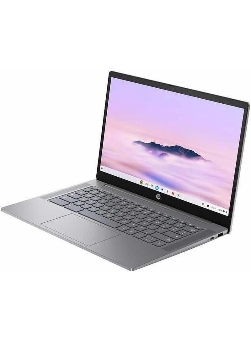 HP - Chromebook Plus Laptop Bundle With 14-Inch Touchscreen FHD IPS Micro-Edge Anti-Glare Display, Core i3-N305 Processor/8GB RAM/256GB Flash/Intel UHD 600 Graphics/Chrome OS+ Laptop Sleeve And HP Wireless Mouse English Silver - Image 1