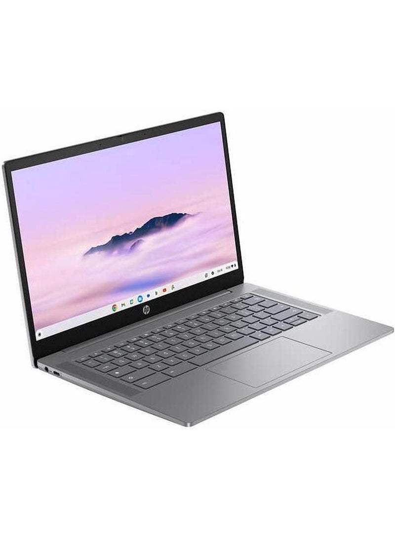 HP - Chromebook Plus Laptop Bundle With 14-Inch Touchscreen FHD IPS Micro-Edge Anti-Glare Display, Core i3-N305 Processor/8GB RAM/256GB Flash/Intel UHD 600 Graphics/Chrome OS+ Laptop Sleeve And HP Wireless Mouse English Silver - Image 1
