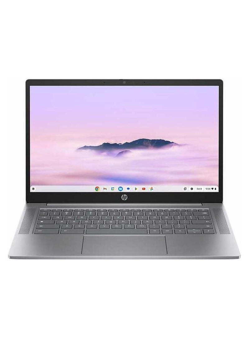 HP - Chromebook Plus Laptop Bundle With 14-Inch Touchscreen FHD IPS Micro-Edge Anti-Glare Display, Core i3-N305 Processor/8GB RAM/256GB Flash/Intel UHD 600 Graphics/Chrome OS+ Laptop Sleeve And HP Wireless Mouse English Silver - Image 1