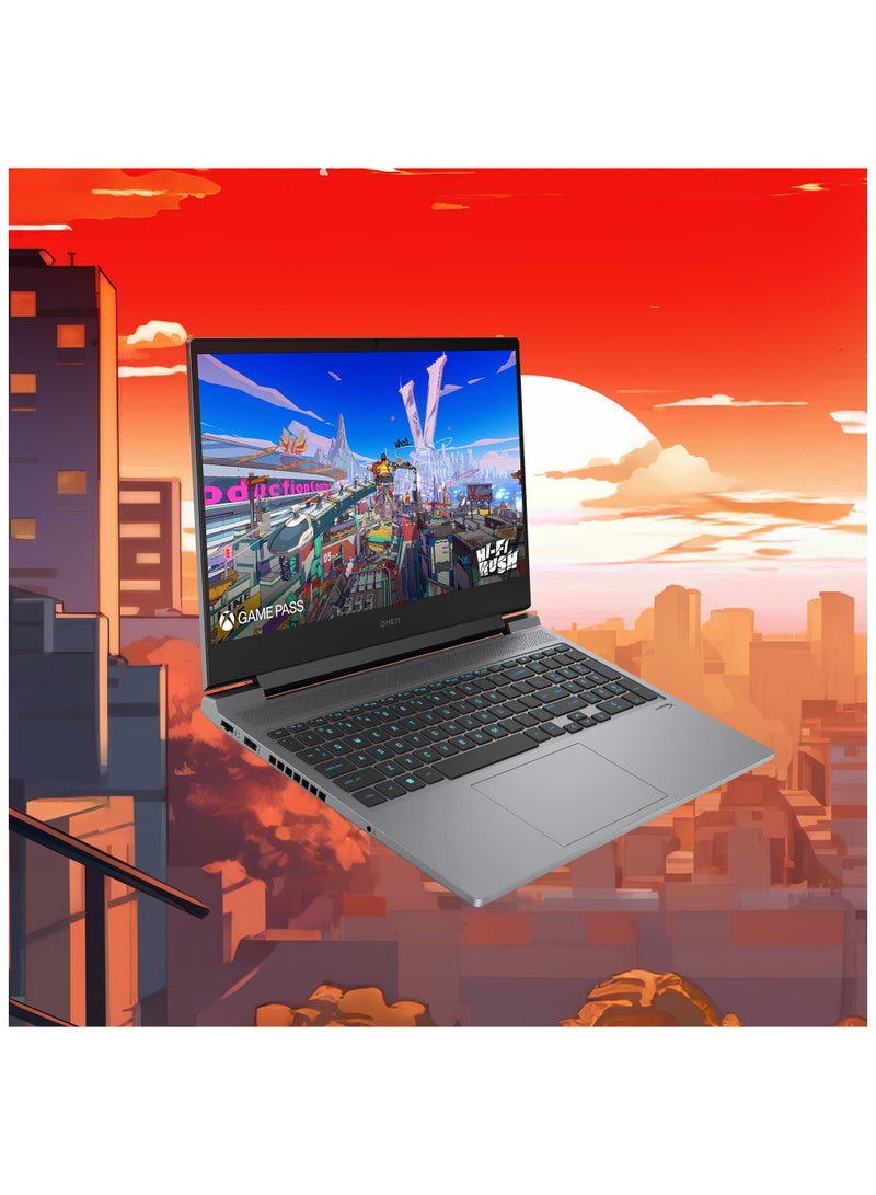 إتش بي - OMEN Laptop With 16-Inch Anti-Glare IPS Micro-Edge FHD Display, Core i7-14650HX Processor/32GB RAM/1TB SSD/8GB NVIDIA GeForce RTX 4060 Graphics/Windows 11 Home English Mica Silver - Image 1
